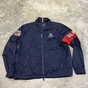 Ralph Lauren Navy Blue and Red USGA Windbreaker Jacket